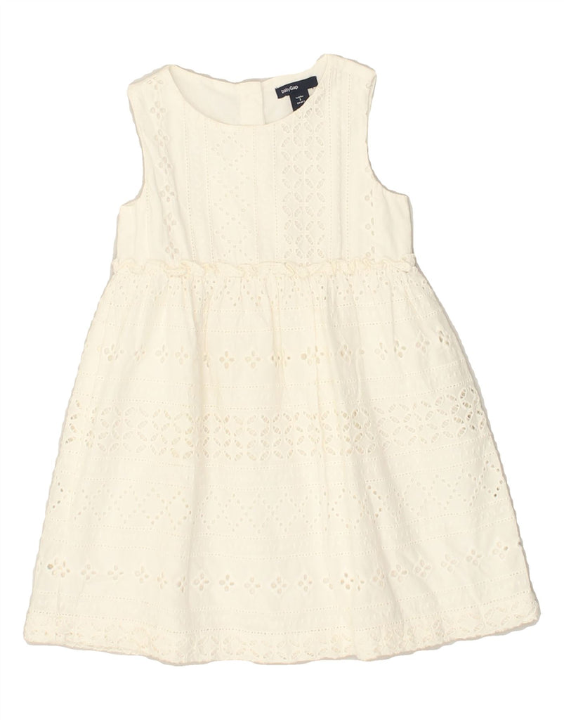 GAP Girls A-Line Dress 2-3 Years White Cotton | Vintage Gap | Thrift | Second-Hand Gap | Used Clothing | Messina Hembry 