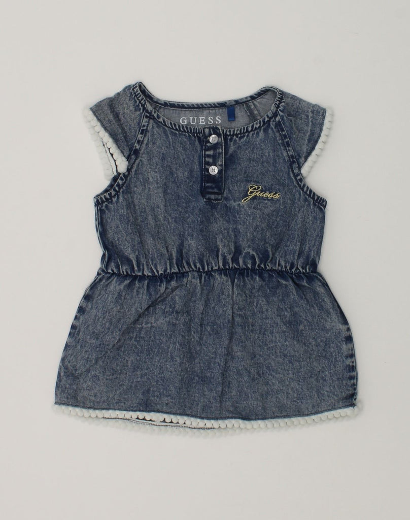 GUESS Baby Girls Denim Dress 6-9 Months Blue Cotton | Vintage Guess | Thrift | Second-Hand Guess | Used Clothing | Messina Hembry 