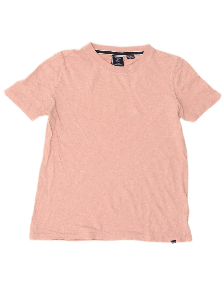 Superdry Womens T-Shirt Top UK 8 Small Pink Cotton