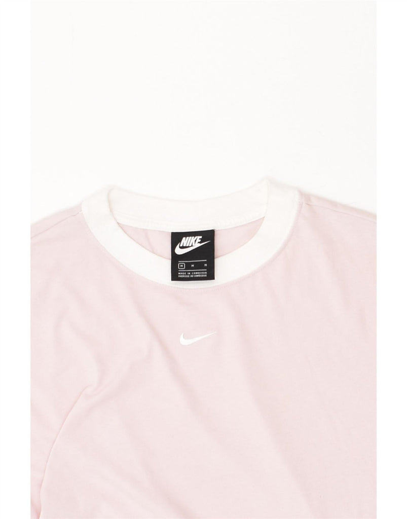 NIKE Womens Loose Fit T-Shirt Top UK 14 Medium Pink Colourblock Cotton | Vintage Nike | Thrift | Second-Hand Nike | Used Clothing | Messina Hembry 