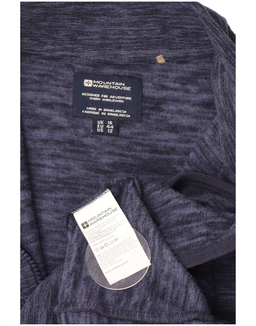 Mountain Warehouse Womens Fleece Jacket UK 16 Large Navy Blue Flecked