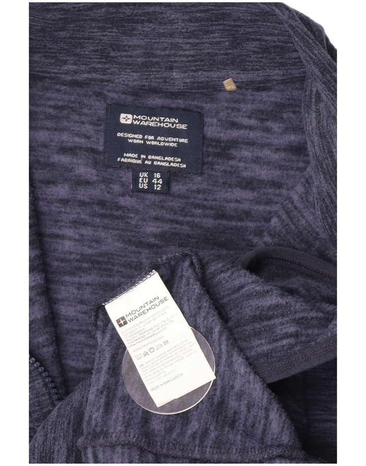 Mountain Warehouse Womens Fleece Jacket UK 16 Large Navy Blue Flecked