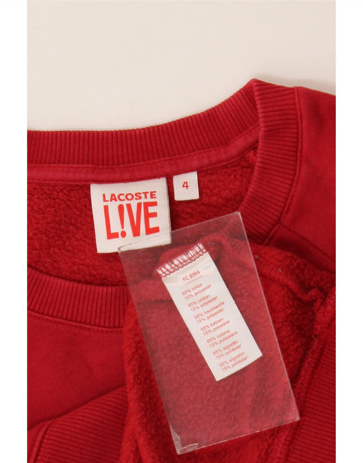 Lacoste Mens Graphic Sweatshirt Jumper Size 4 Medium Red Cotton