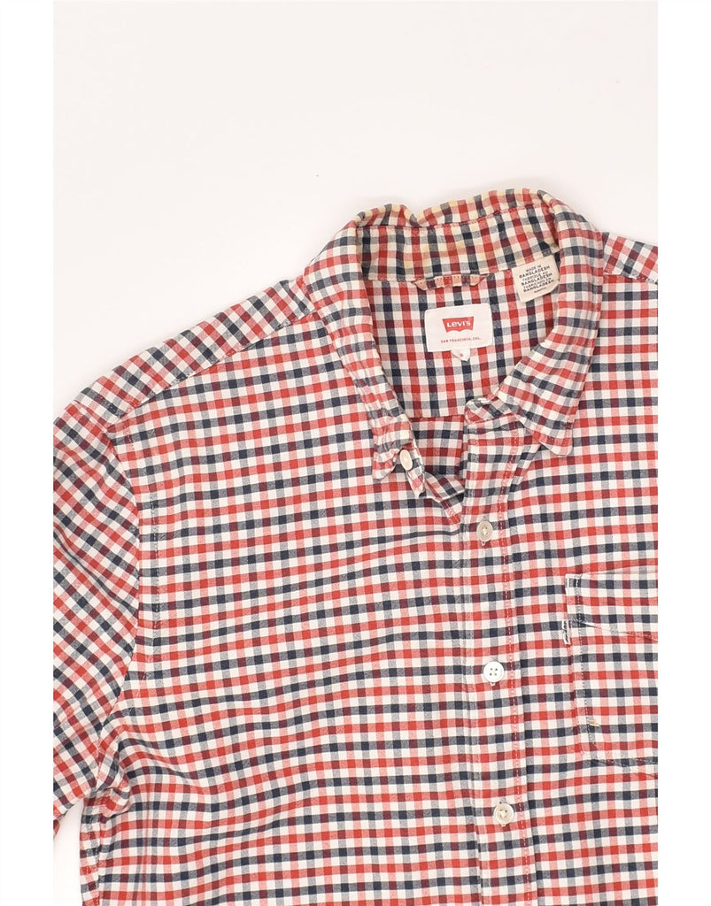 LEVI'S Mens Shirt Small Red Gingham Cotton | Vintage Levi's | Thrift | Second-Hand Levi's | Used Clothing | Messina Hembry 