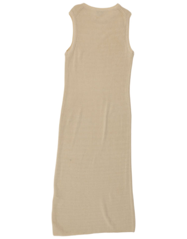Cos Womens Sleeveless Maxi Dress UK 10 Small Off White Cotton