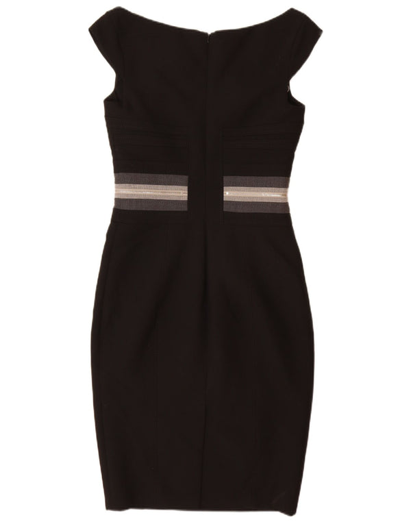 Karen Millen Womens Bodycon Dress UK 10 Small Black Colourblock Polyester