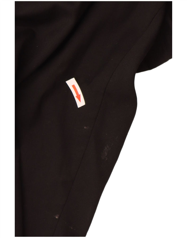 Marks & Spencer Mens Pegged Suit Trousers Size 34 W34 L31 Black New Wool