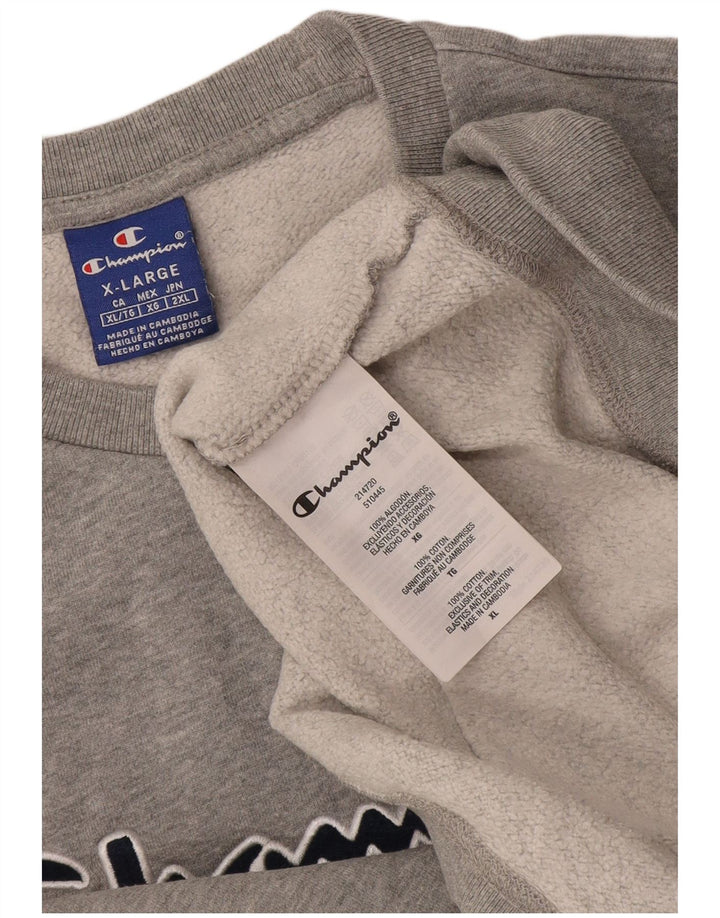 Champion Mens Graphic Sweatshirt Jumper XL Grey Cotton