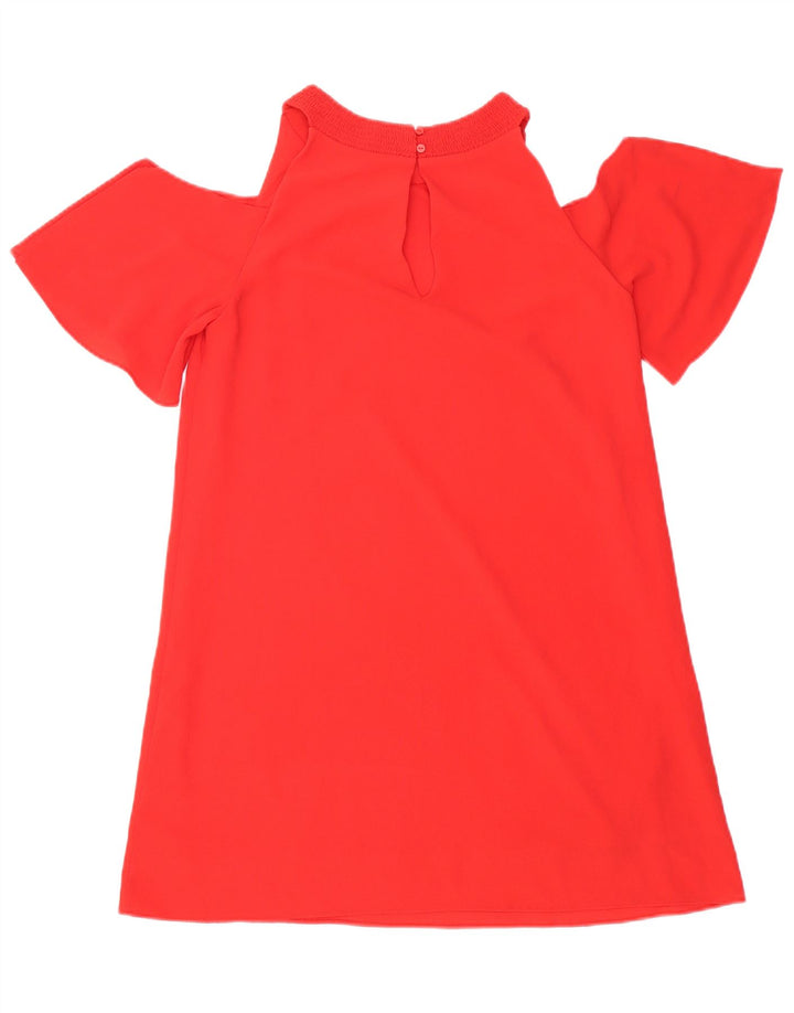 Zara Womens Off Shoulder Dress UK 10 Small Red