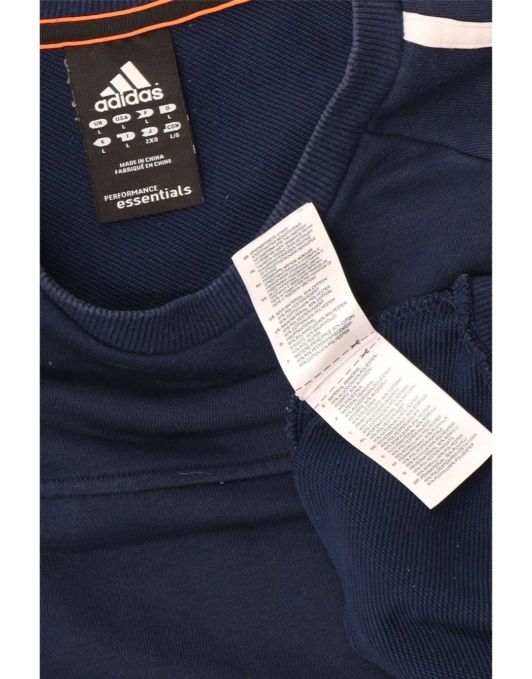 Adidas Mens Climalite Sweatshirt Jumper Large Navy Blue Cotton