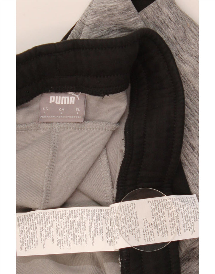 Puma Mens Tracksuit Trousers Large  Grey Colourblock Cotton