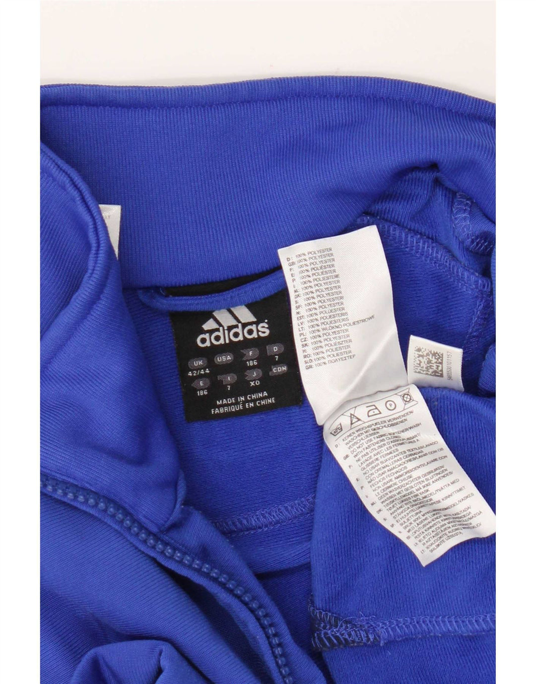 Adidas Mens Tracksuit Top Jacket UK 42/44 Large Blue Colourblock Polyester