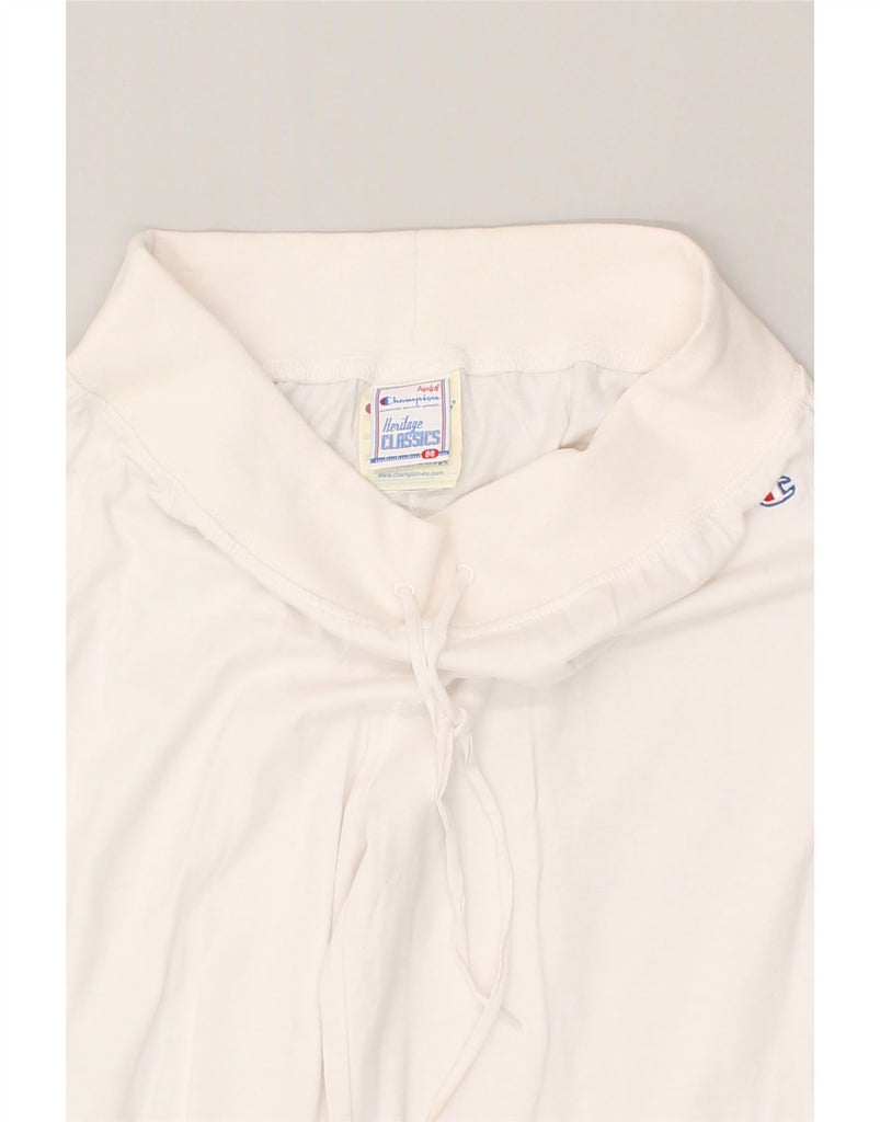 CHAMPION Womens Capri Tracksuit Trousers Joggers UK 14 Medium White Cotton | Vintage Champion | Thrift | Second-Hand Champion | Used Clothing | Messina Hembry 