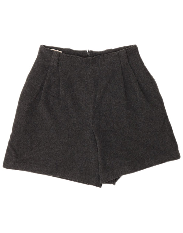 Vintage Womens High Waist Casual Shorts IT 44 Medium W28 Grey Wool
