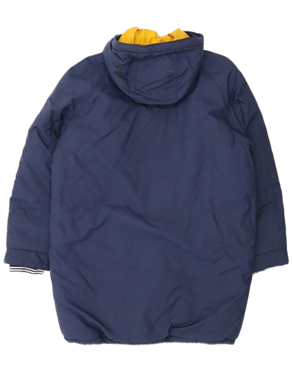 Adidas Mens Hooded Padded Coat UK 40 Large Navy Blue Polyester