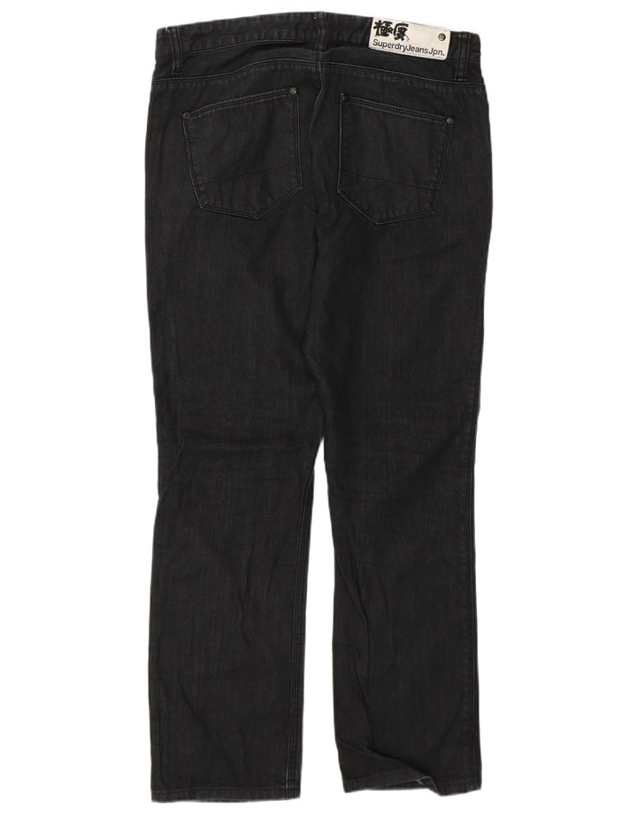 Superdry Mens Straight Jeans W30 L28 Grey Cotton