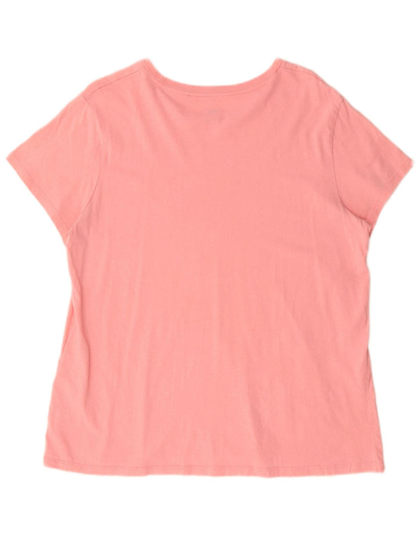 Levi's Womens Graphic T-Shirt Top UK 18 XL Pink Cotton