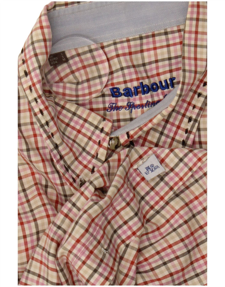 Barbour Mens Shirt Large Multicoloured Gingham Cotton