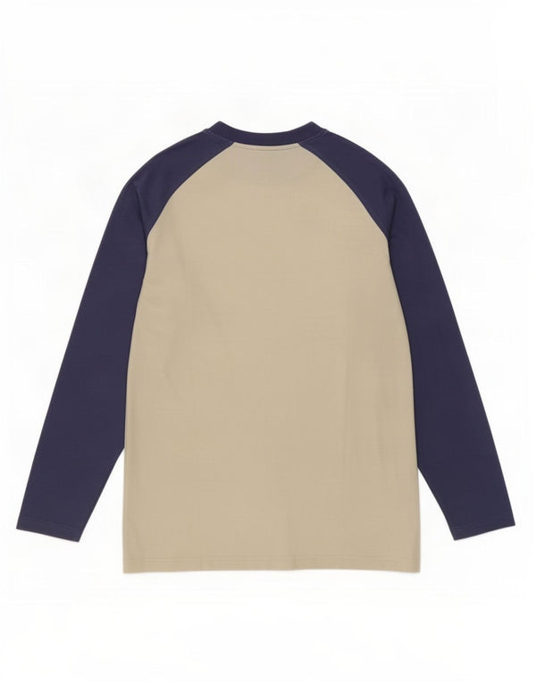 Kappa Mens Top Long Sleeve Large Off White Colourblock Cotton