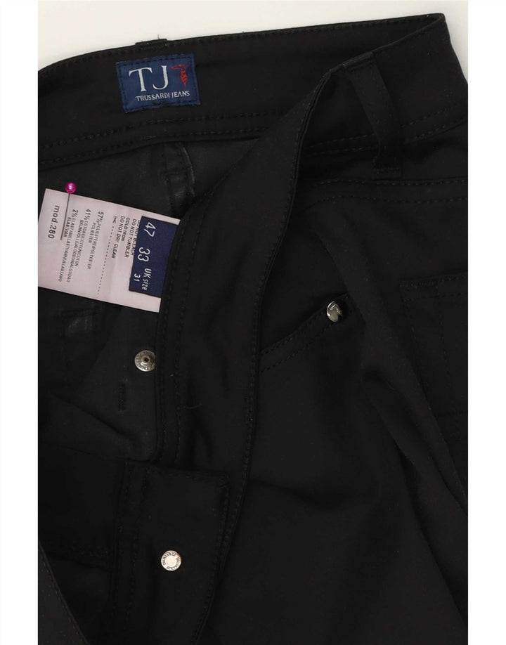 Trussardi Womens Slim Fit Casual Trousers W31 L29 Black Polyester