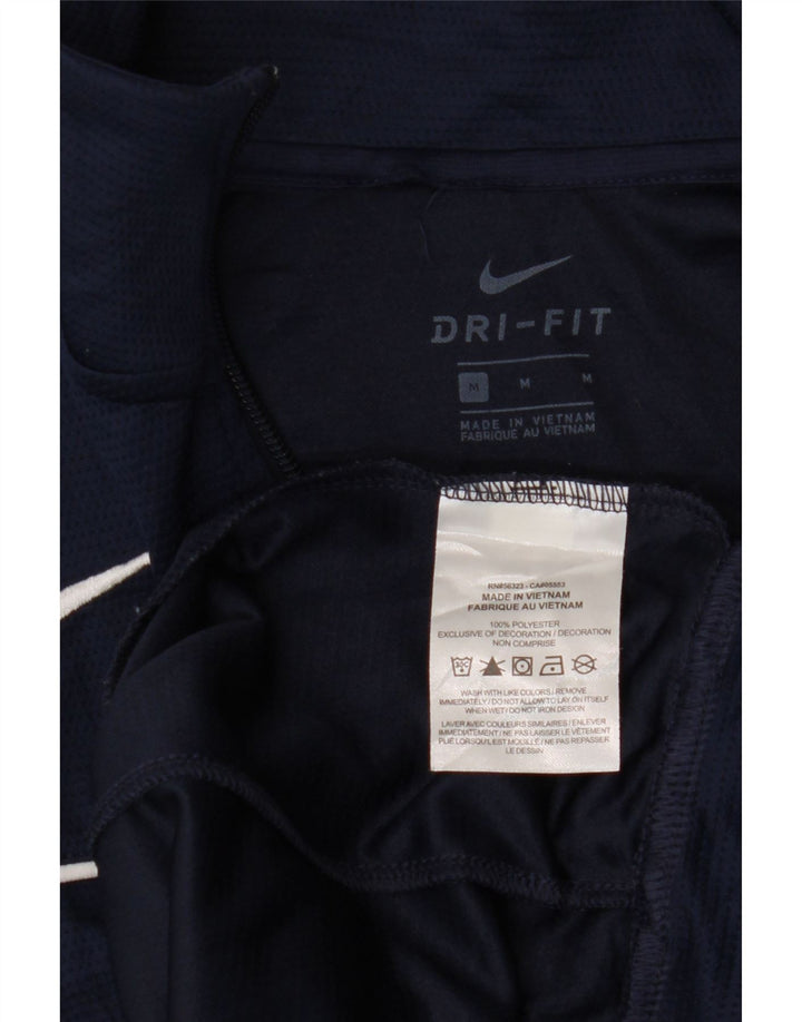 NIKE Mens Dri Fit Graphic Tracksuit Top Jacket Medium Navy Blue Polyester Vintage Nike and Second-Hand Nike from Messina Hembry 