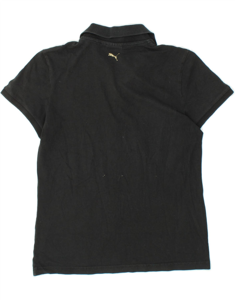 PUMA Womens Polo Shirt UK 14 Medium Black Cotton Vintage Puma and Second-Hand Puma from Messina Hembry 