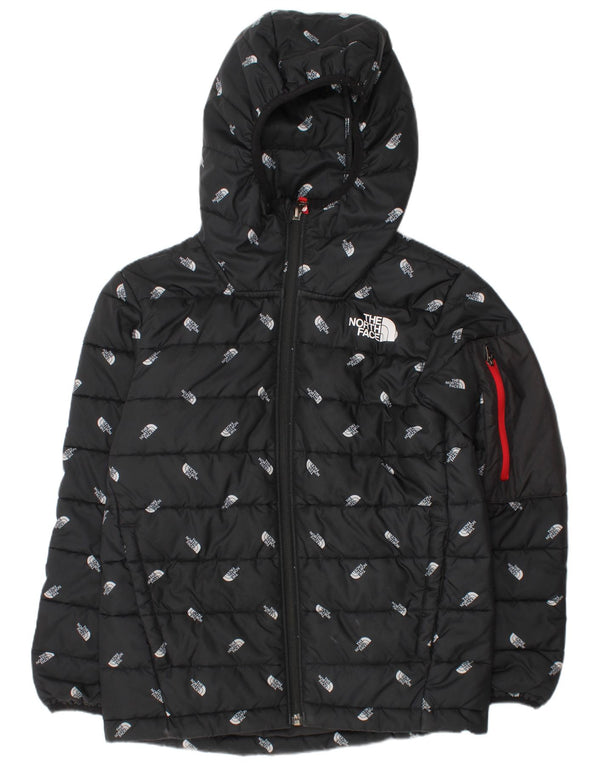 The North Face Boys Graphic Hooded Padded Jacket 9-10 Years Medium Black