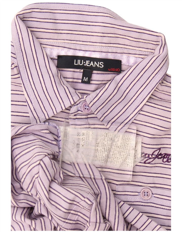 Liu Jo Mens Polo Shirt Medium Purple Striped