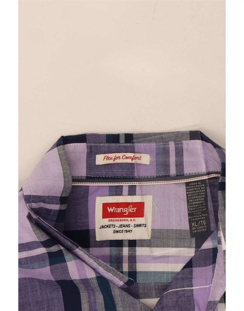 WRANGLER Mens Shirt XL Purple Check Cotton Vintage Wrangler and Second-Hand Wrangler from Messina Hembry 