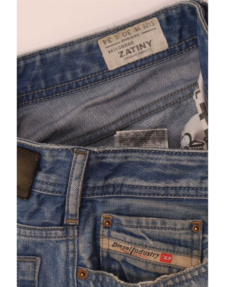 Diesel Mens Zatiny Regular Bootcut Jeans W30 L30 Blue Cotton