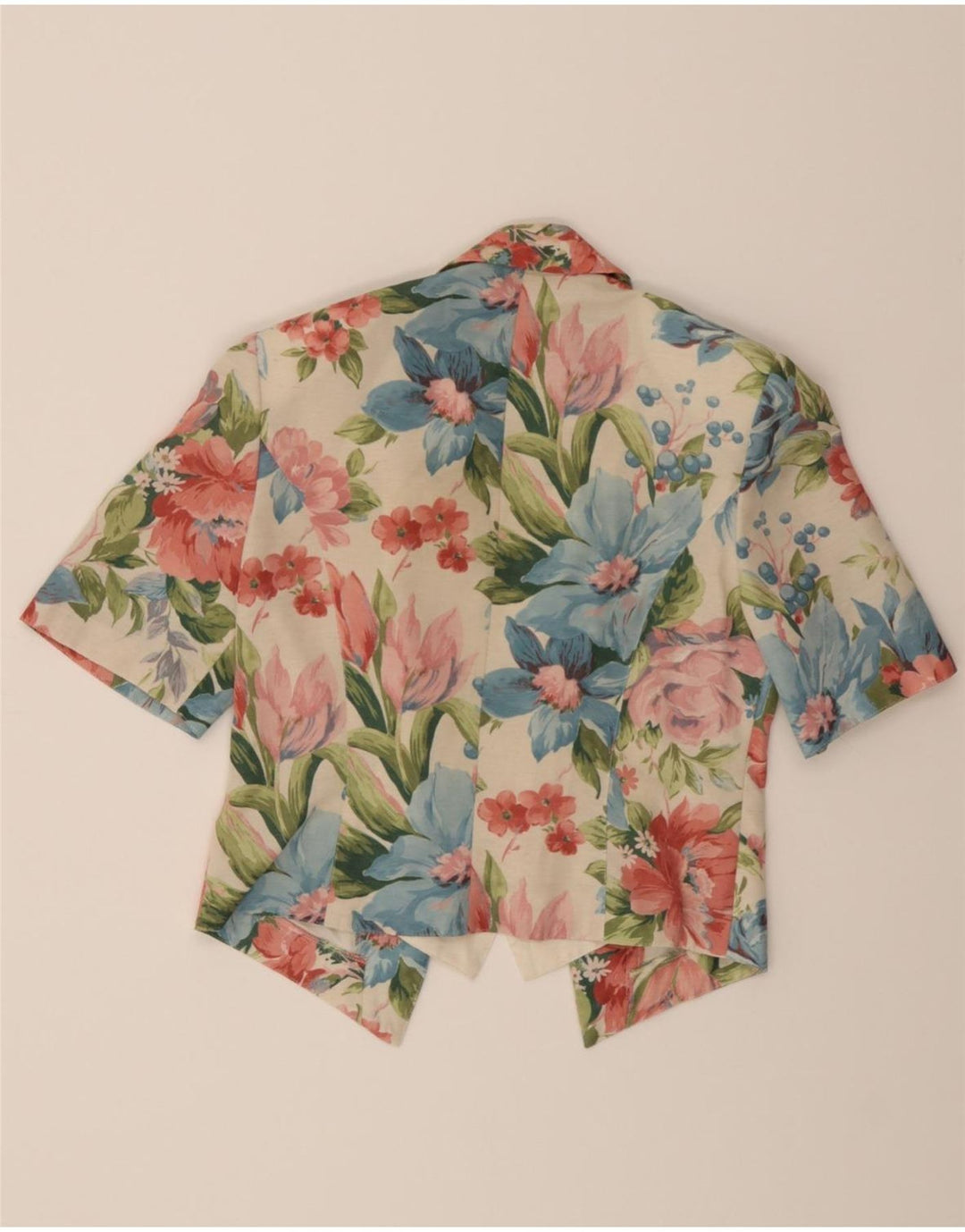 VINTAGE Womens Short Sleeve Blazer Jacket UK 10 Small Multicoloured Floral Vintage Vintage and Second-Hand Vintage from Messina Hembry 