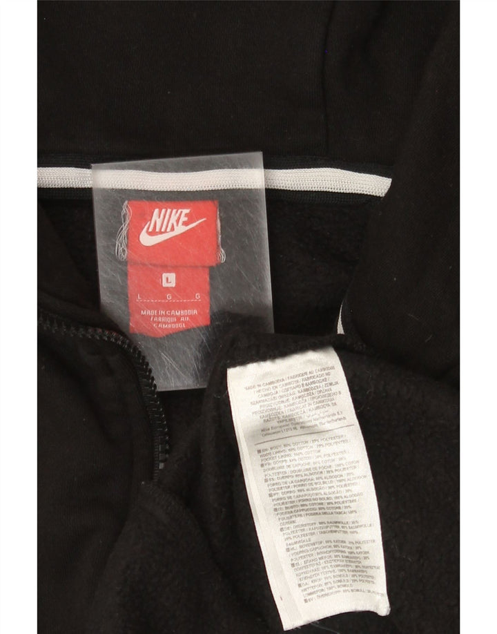 Nike Mens Graphic Zip Hoodie Sweater Large Black Cotton