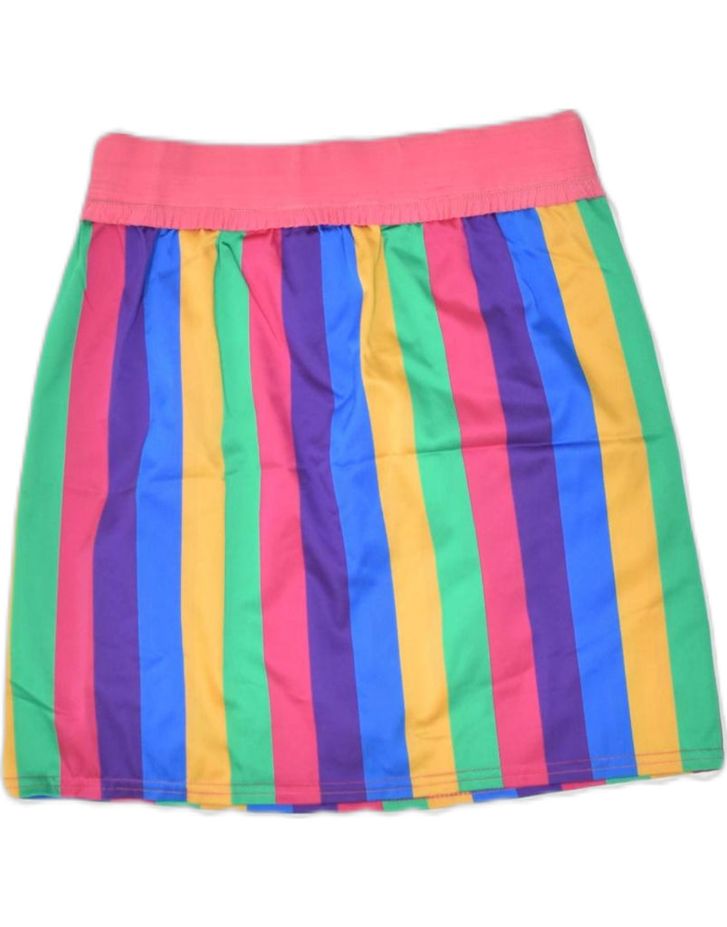 VINTAGE Womens Mini Skirt UK 10 Small W24 Multicoloured Striped Acrylic | Vintage | Thrift | Second-Hand | Used Clothing | Messina Hembry 