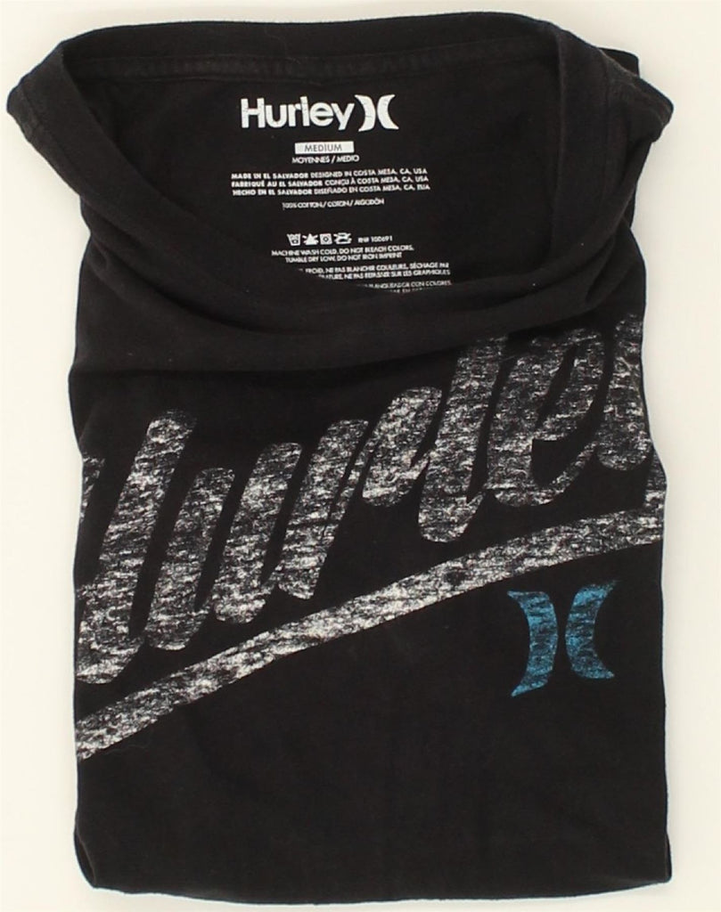 HURLEY Mens Graphic T-Shirt Top Medium Black Cotton | Vintage Hurley | Thrift | Second-Hand Hurley | Used Clothing | Messina Hembry 