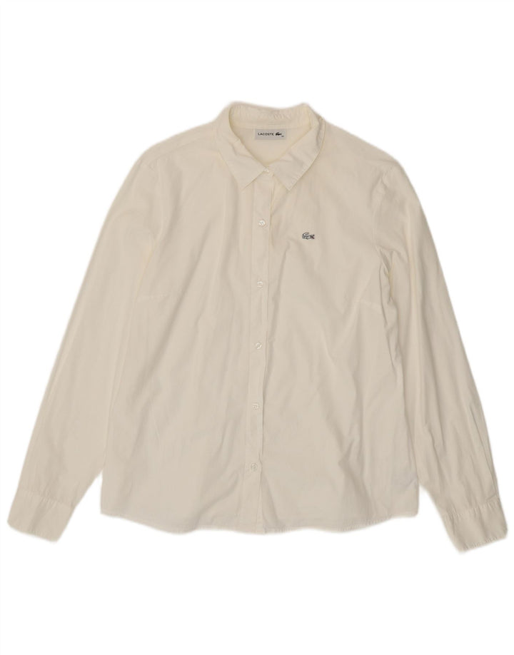 Lacoste Womens Shirt Size 42 Large White Cotton