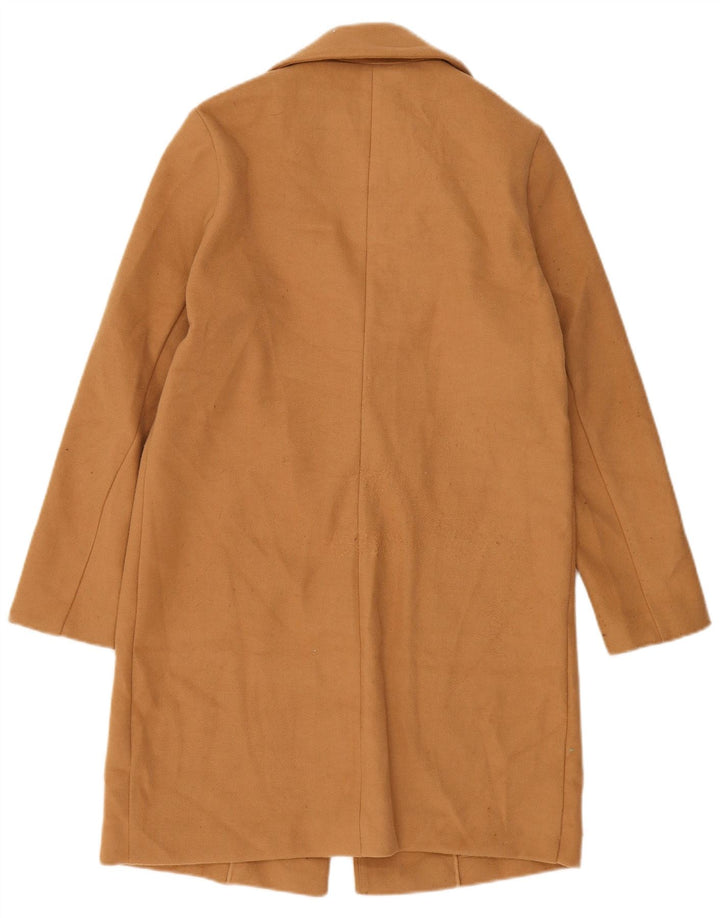 Marks & Spencer Womens Overcoat UK 10 Small Beige Polyester