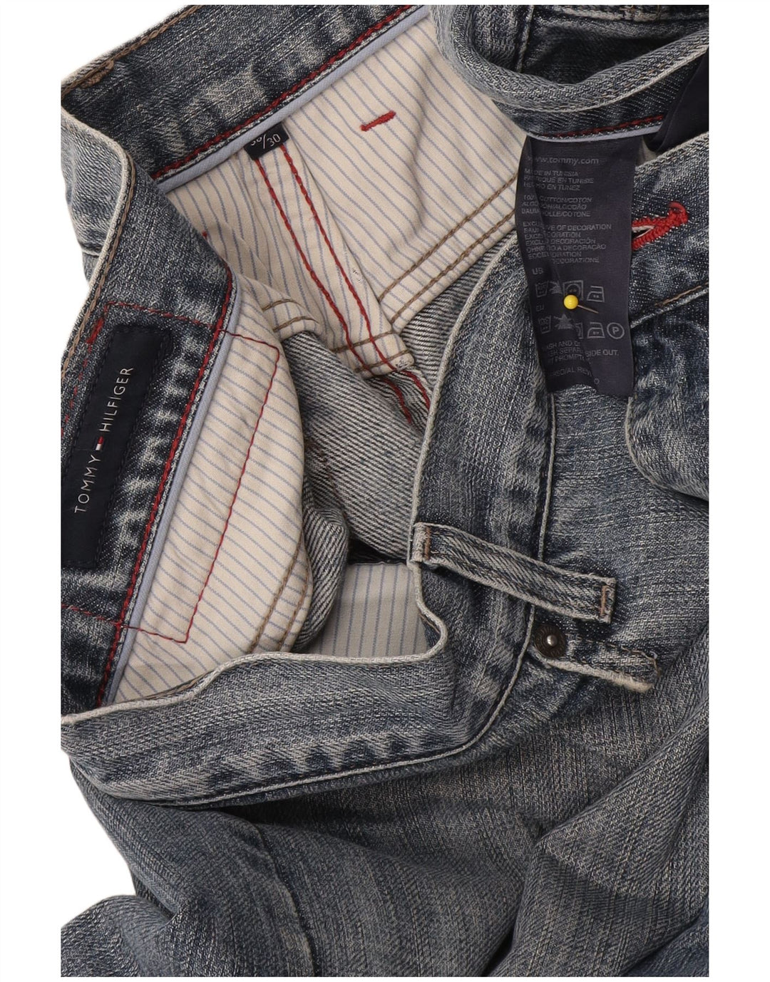 Tommy Hilfiger Mens Straight Jeans W38 L30 Blue Cotton