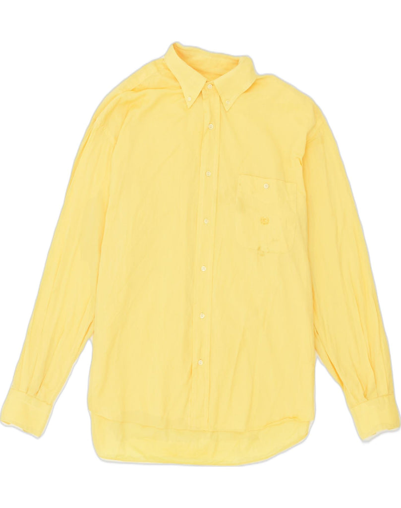 CARREL Mens Shirt Size 42 Large Yellow Cotton | Vintage Carrel | Thrift | Second-Hand Carrel | Used Clothing | Messina Hembry 