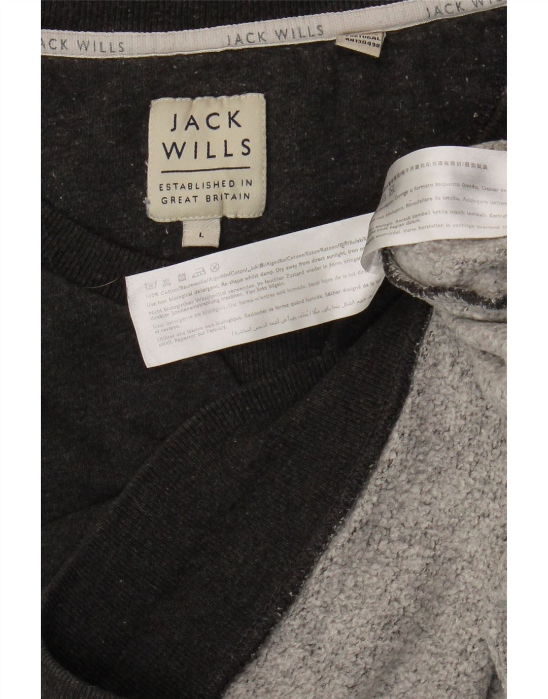 JACK WILLS Mens Sweatshirt Jumper Large Grey Cotton