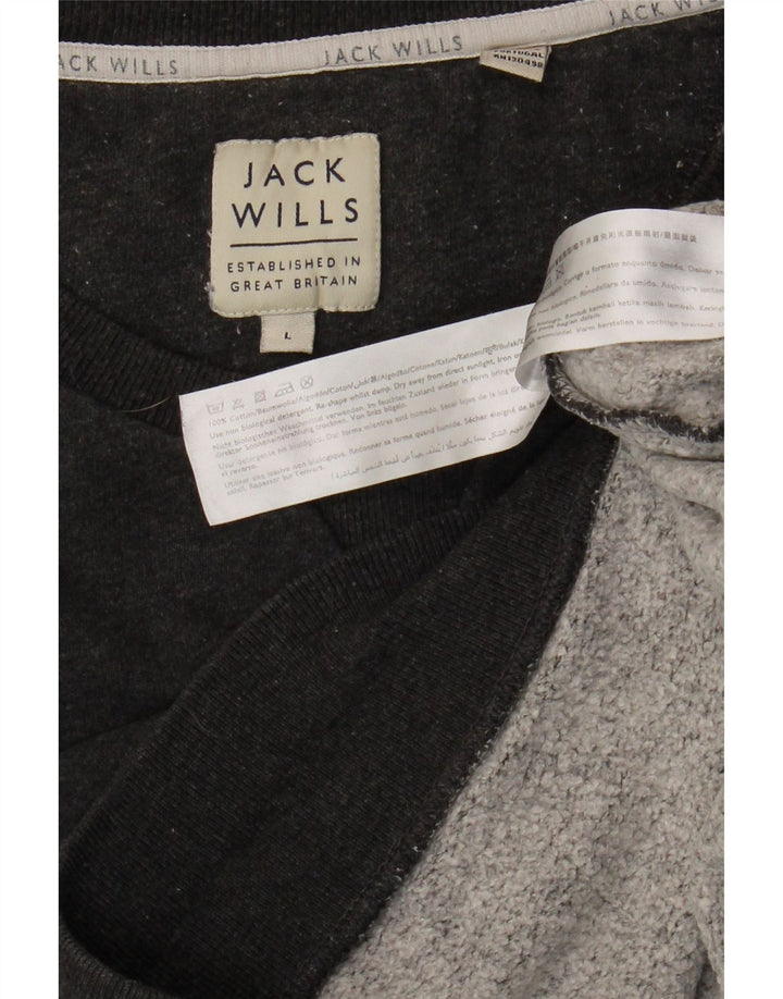JACK WILLS Mens Sweatshirt Jumper Large Grey Cotton