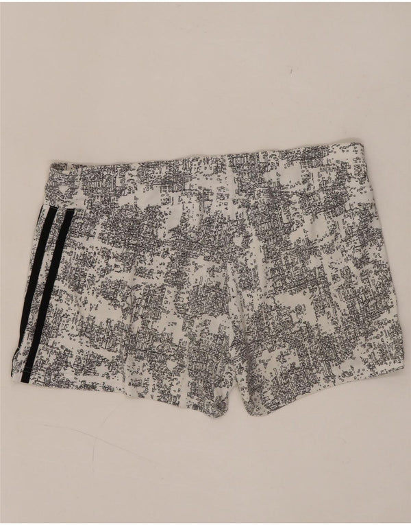 Adidas Womens Climalite Abstract Pattern Sport Shorts UK 12/14 Medium White
