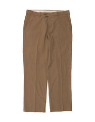 IZOD Mens Straight Suit Trousers W36 L32 Beige Polyester