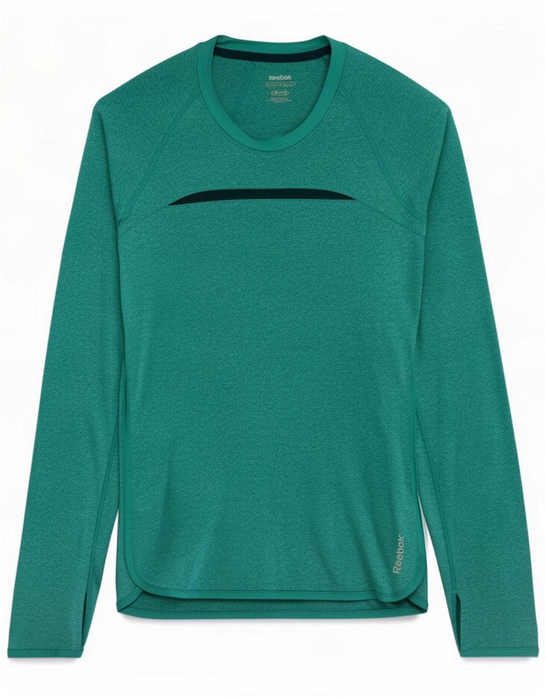 Reebok Womens Top Long Sleeve UK 14 Large Green Polyester