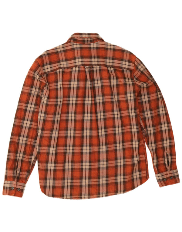 Jack & Jones Mens Flannel Shirt XL Orange Check Cotton