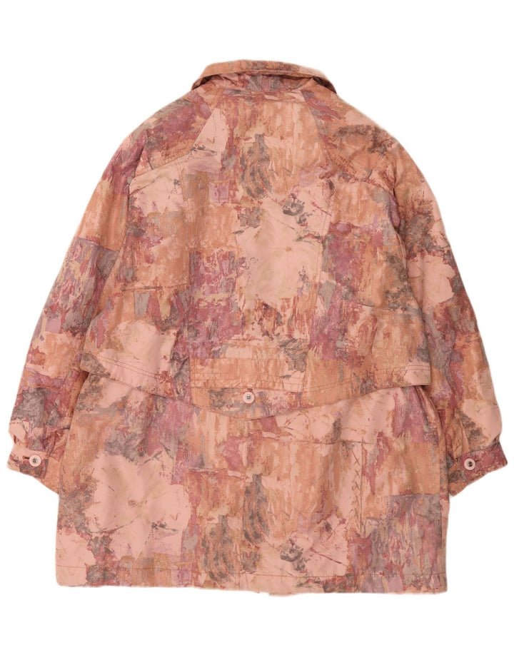 Sympatex Womens Abstract Pattern Oversized Windbreaker Coat UK 18 XL Pink