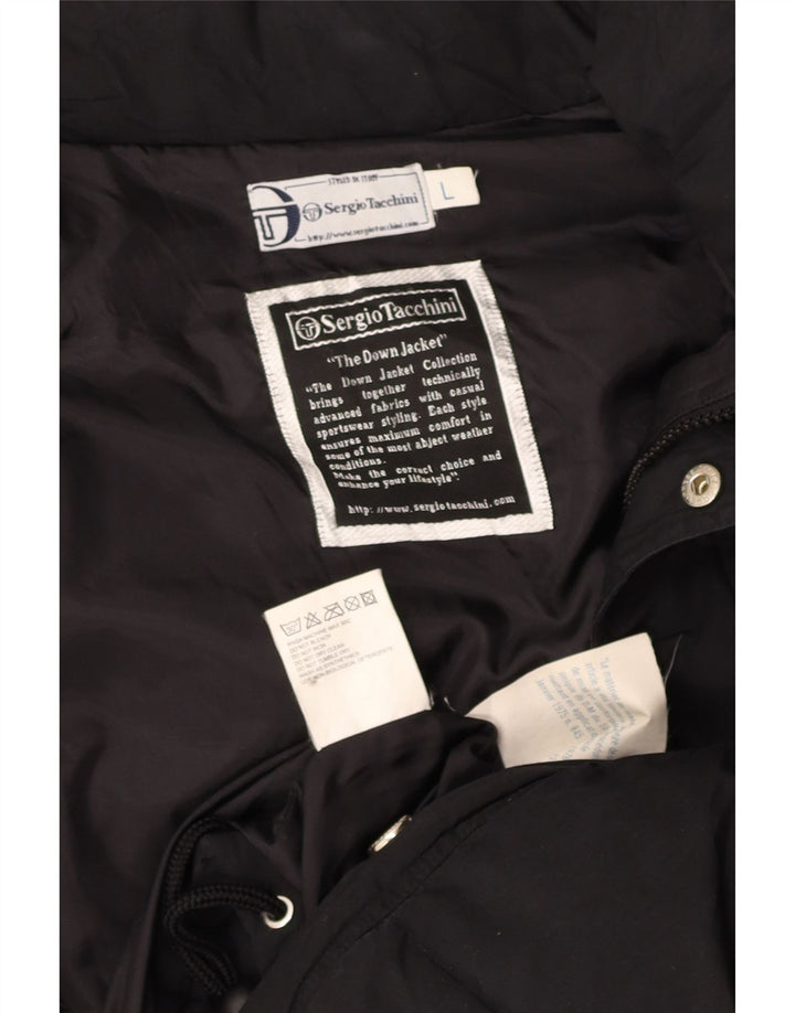 SERGIO TACCHINI Mens Padded Jacket UK 40 Large Black Polyester