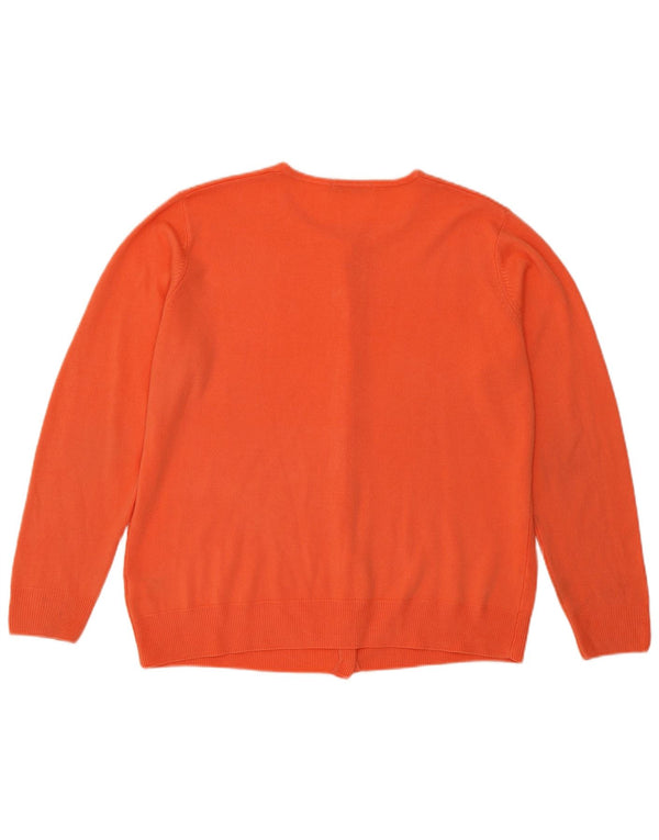Marks & Spencer Womens Cardigan Sweater UK 18 XL Orange Acrylic