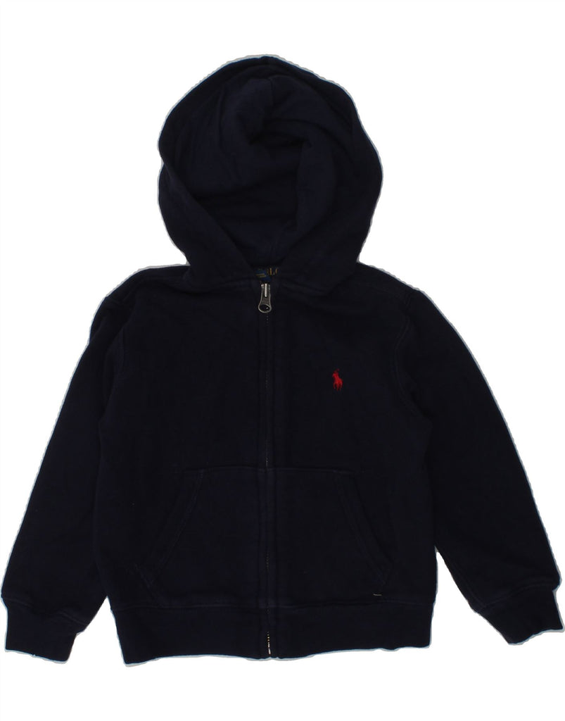 POLO RALPH LAUREN Boys Zip Hoodie Sweater 2-3 Years Navy Blue Cotton | Vintage Polo Ralph Lauren | Thrift | Second-Hand Polo Ralph Lauren | Used Clothing | Messina Hembry 