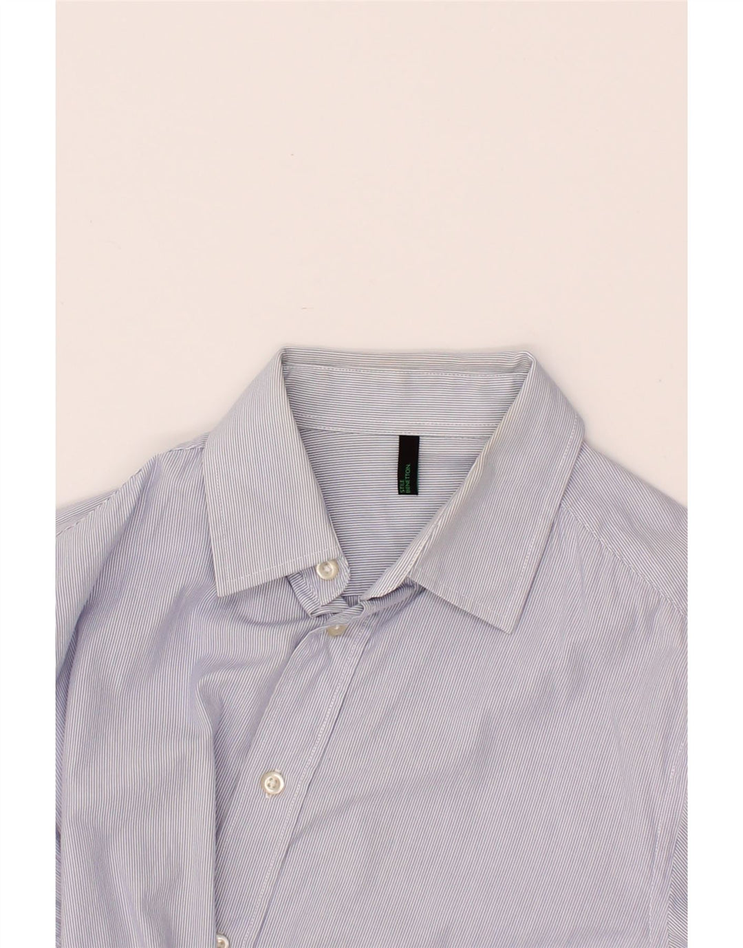 BENETTON Mens Shirt Medium Blue Pinstripe Vintage Benetton and Second-Hand Benetton from Messina Hembry 