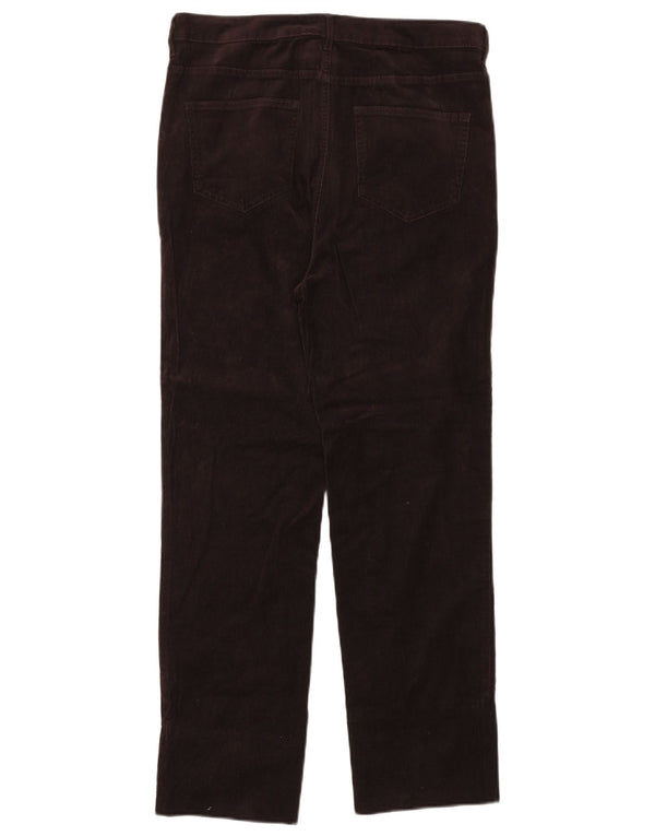 Marks & Spencer Womens Straight Corduroy Trousers UK 14 Large W34 L28 Brown